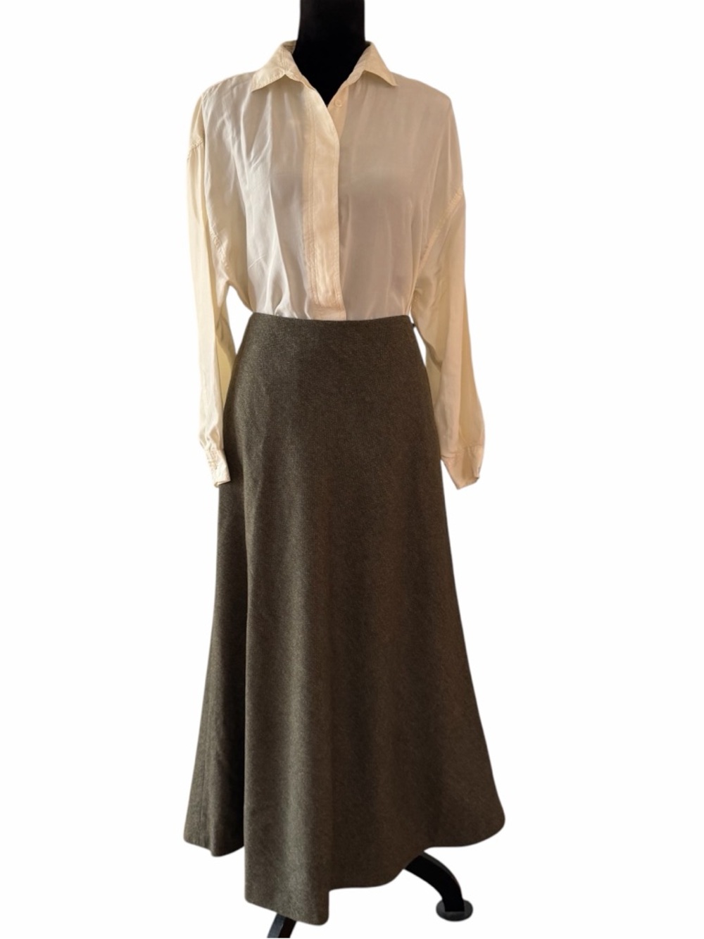 Lauren Ralph Lauren Olive Wool Skirt